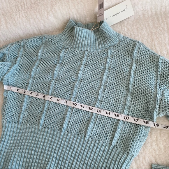 Generation K Womens Cropped Knit Sweater, Pastel Mint, Size M - Picture 7 of 10